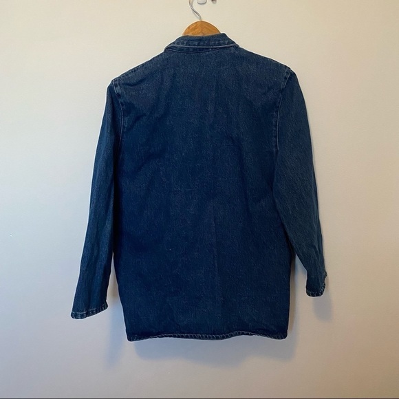 VINTAGE Nevada Denim Jacket Medium Blue Collar Jean Jacket Button Up - Picture 10 of 12